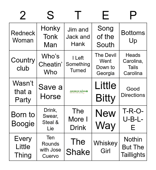 COUNTRY Two Step Bingo Card