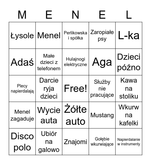 Park żula Bingo Card