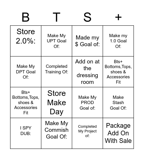 Todays Action Plan   Date: Bingo Card