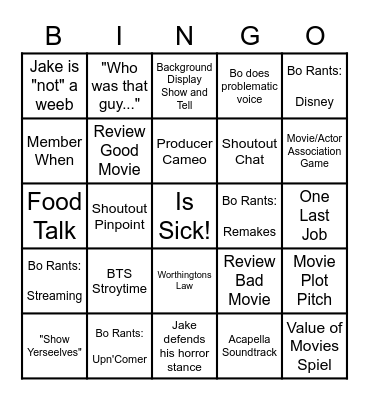 The Drive-In Speakerbox Bingo Card