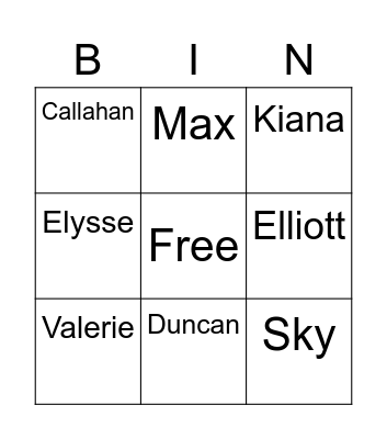 Cat Sweater Bingo Card