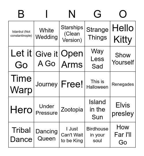 Room for Four Bingo Card