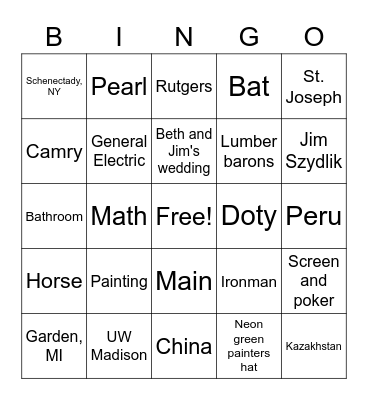 30th Anniversary Bingo Card