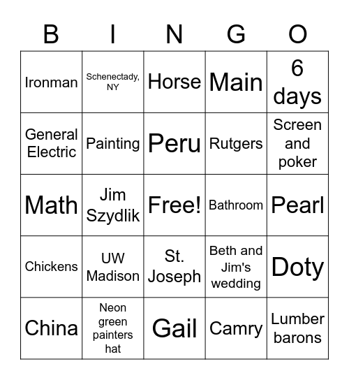 30th Anniversary Bingo Card