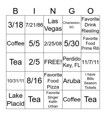 Team Johnston Getting To Know You! Bingo Card