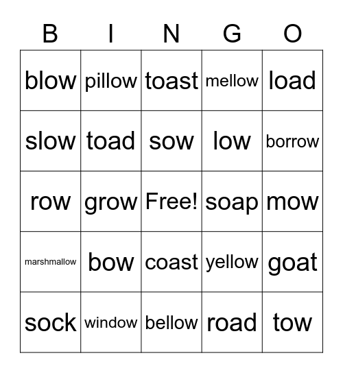 Dino Phonics 2 Unit 2 Bingo Card