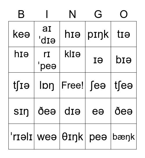 Day 8 Phonetic Alphabet Bingo Card