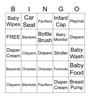 Baby BINGO Card