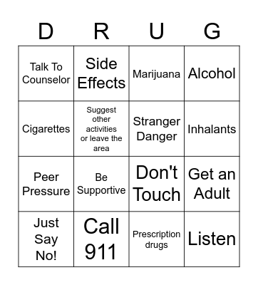 Drug Safety Bingo Card