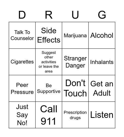 Drug Safety Bingo Card