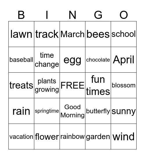 Sign language BINGO Card