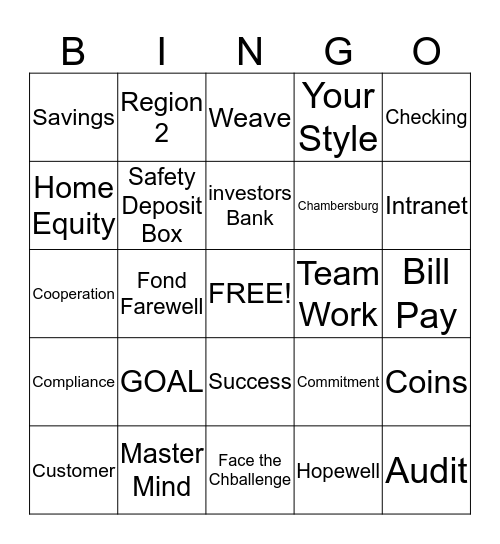 Master Mind Bingo Card
