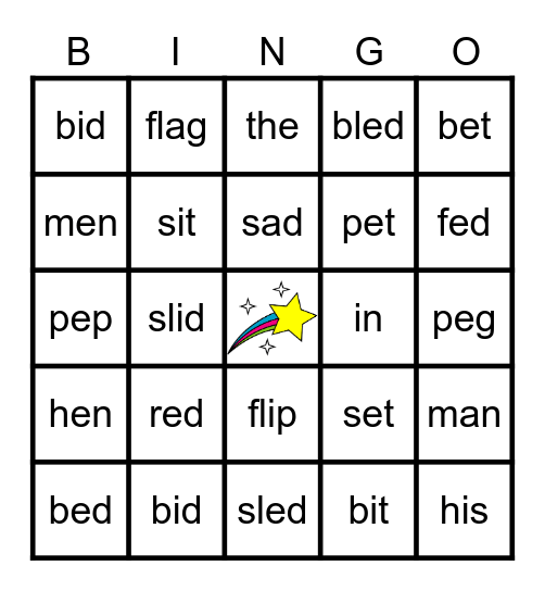 3rd Grade Bingo Card