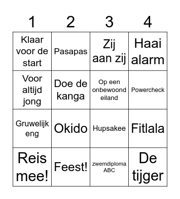 Muziekbingo Card