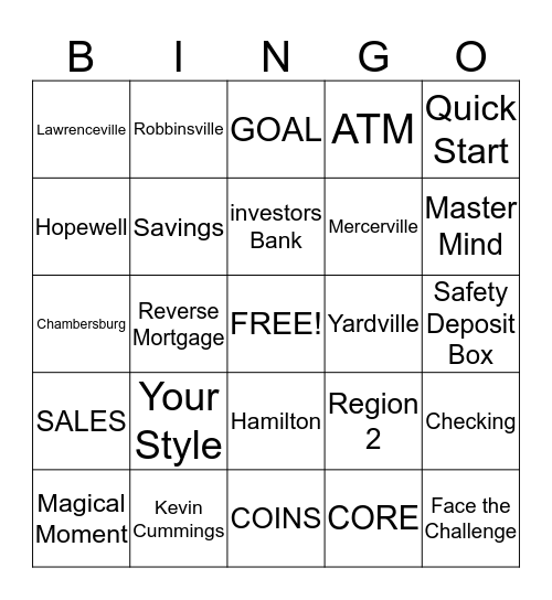 Master Mind Bingo Card