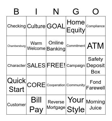 Master Mind Bingo Card