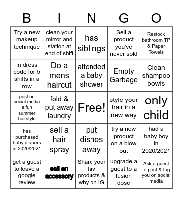 Rising Star Bingo Card