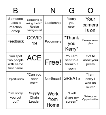 Grow Talent Event Bingo Card