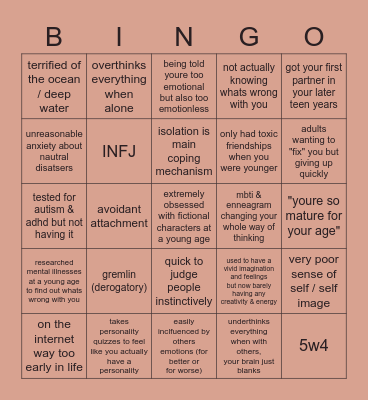 this is trauma just move along < 3 Bingo Card