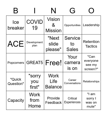 Grow Talent Event Bingo Card