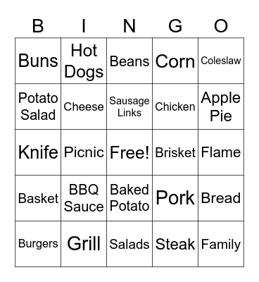 BBQ Bingo Card