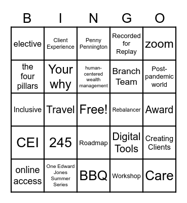 Region 245 Bingo Card