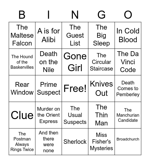 Break Month Mystery Bingo Card