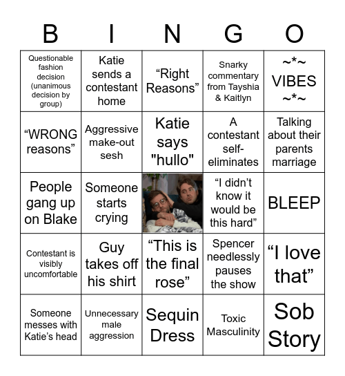 Bachelorette Bingo!! Bingo Card
