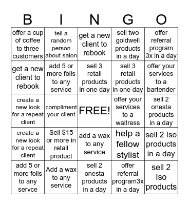 *salon96* $25 cash to first bingo winner in April!!!! Bingo Card