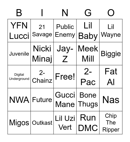 TRAP BINGO Card