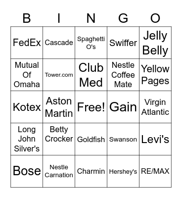 The logo board game bingo Card