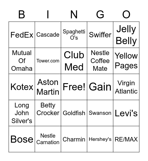 The logo board game bingo Card