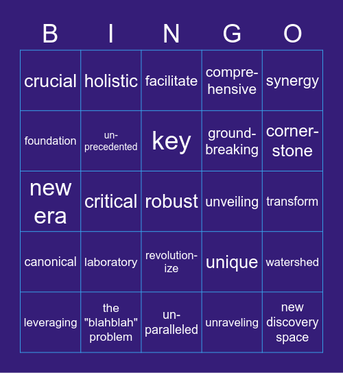 Astronomy Proposal Writing Bingo Card