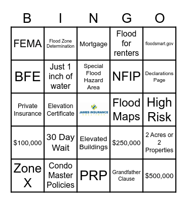 Flood Bingo Card