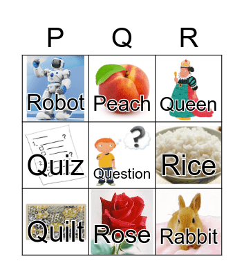 Phonics P-R Bingo Card