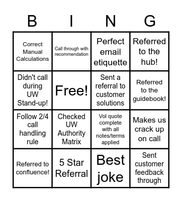 UW Reverse Bing Bingo Card