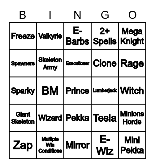 Mid-Ladder Bingo Card