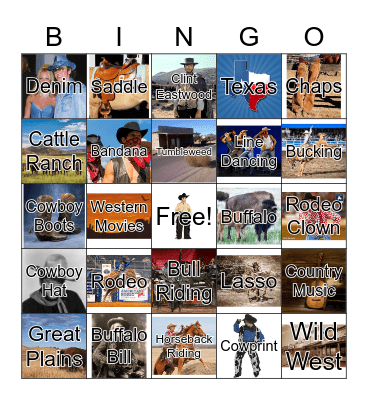Cowboy Bingo Card