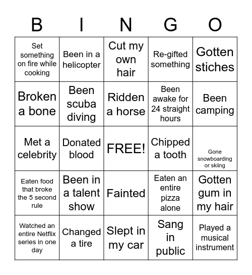 Let's Have Some FUN Bingo Card