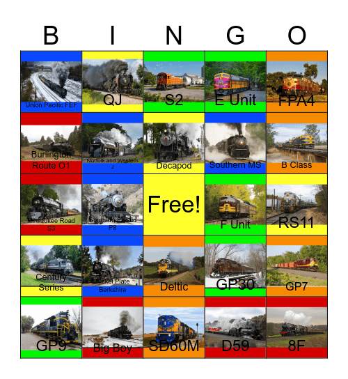 Trains of the World Bingo Card