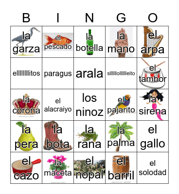 Loteria Mi Pueblito Bingo Card