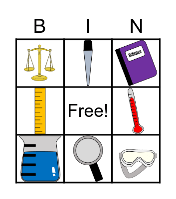 Science Tools Bingo Card