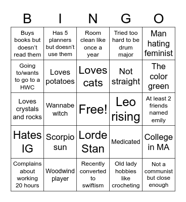 Lauren Bingo Card