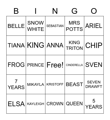 BE OUR GUEST Bingo Card