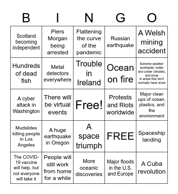 2021 Bingo Card