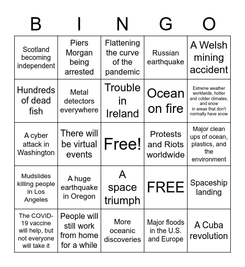 2021 Bingo Card