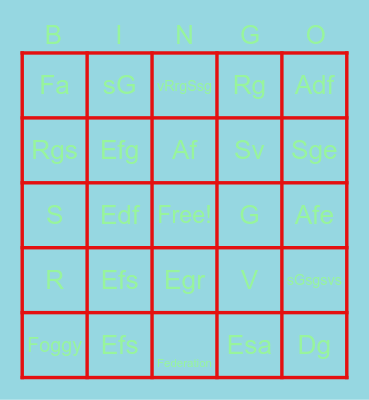 Federation Bingo Card