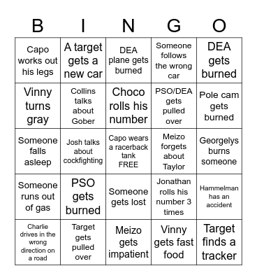 Choco Bingo Card