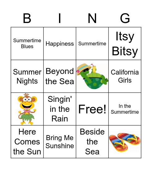 Summer Bingo Card