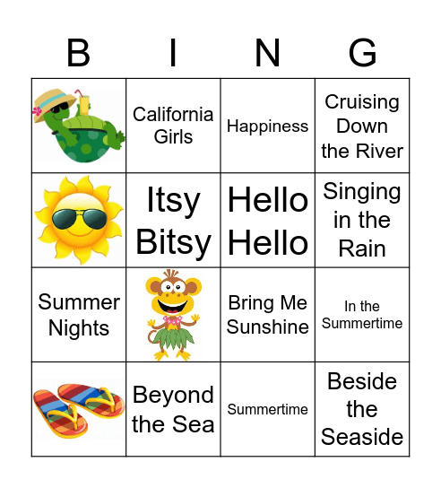 Summer Bingo Card